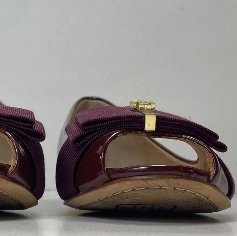 Tory Burch Maroon Flats with Gold Detail 6m